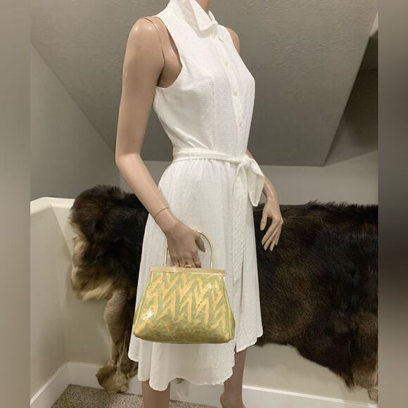 Handmade Genuine Wrinkle Texture Leather  Push-lock
Top Handle Bag & 2 Chains - Picture 6 of 16